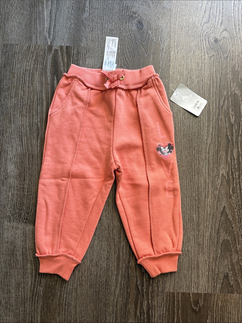 Disney Coral Pink Minnie Mouse Jogger Sweatpants for Kids NWT